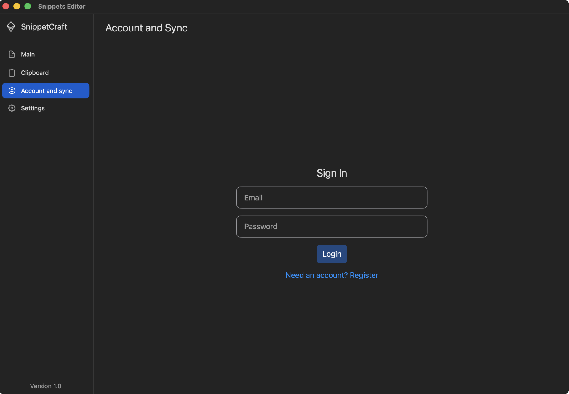 Account and Sync